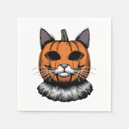 Halloween Cat, Pumpkin Ansikte Pappersservett