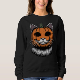 Halloween Cat, Pumpkin Ansikte T Shirt