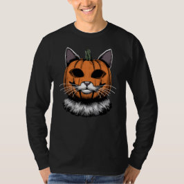 Halloween Cat, Pumpkin Ansikte T Shirt