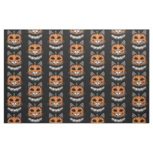 Halloween Cat, Pumpkin Ansikte Tyg