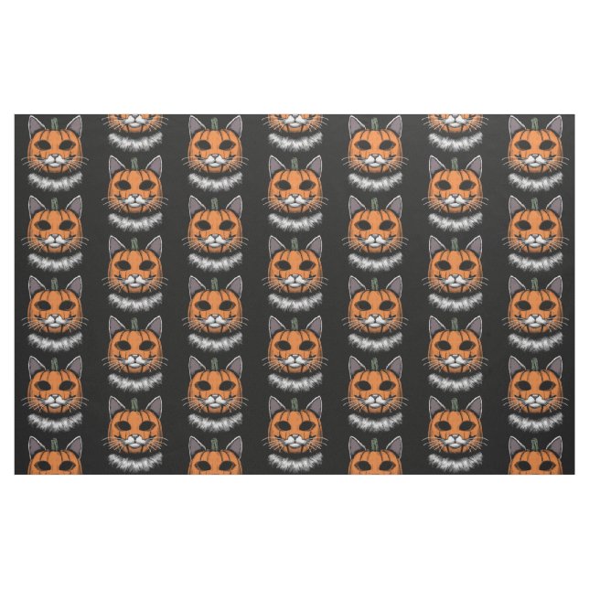 Halloween Cat, Pumpkin Ansikte Tyg (Fat Quarter)