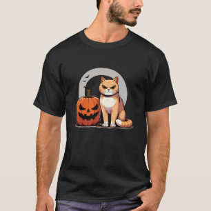 Halloween Cat Pumpkin Autumn Jack o lantern Pumpki T Shirt