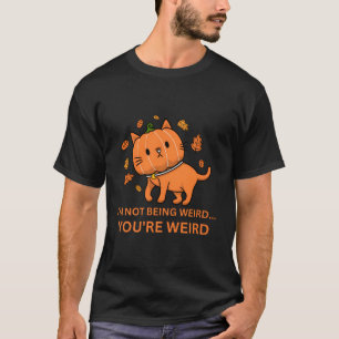 Halloween Cat Pumpkin Head, jag är inte Konstig fö T Shirt