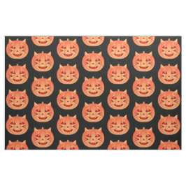 Halloween Cat Pumpkin Tyg