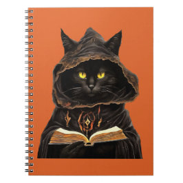 Halloween Cat Reading Preys Anatomy Spell List Anteckningsbok