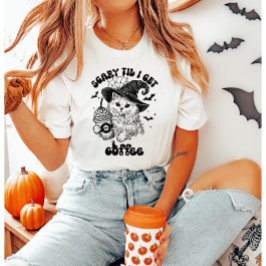 Halloween Cat Scary Til Jag hämtar kaffe T Shirt