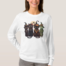 Halloween Cat Shirt, Halloween Långärmad Shirt T Shirt