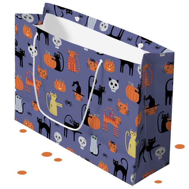 Halloween Cat Spooky Lila (Halloween Cat fun large gift bag)