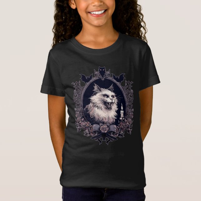 Halloween Cat, Spooky T Shirt (Framsida)