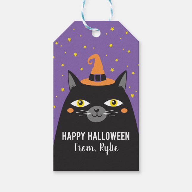 Halloween Cat Sticker Presentetikett (Framsidan)