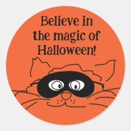 Halloween Cat Sticker Runt Klistermärke
