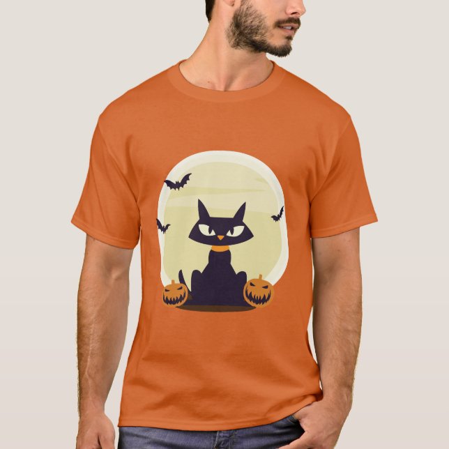 Halloween Cat T Shirt (Framsida)