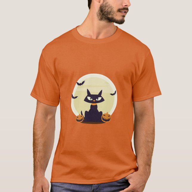 Halloween Cat T Shirt (Framsida)