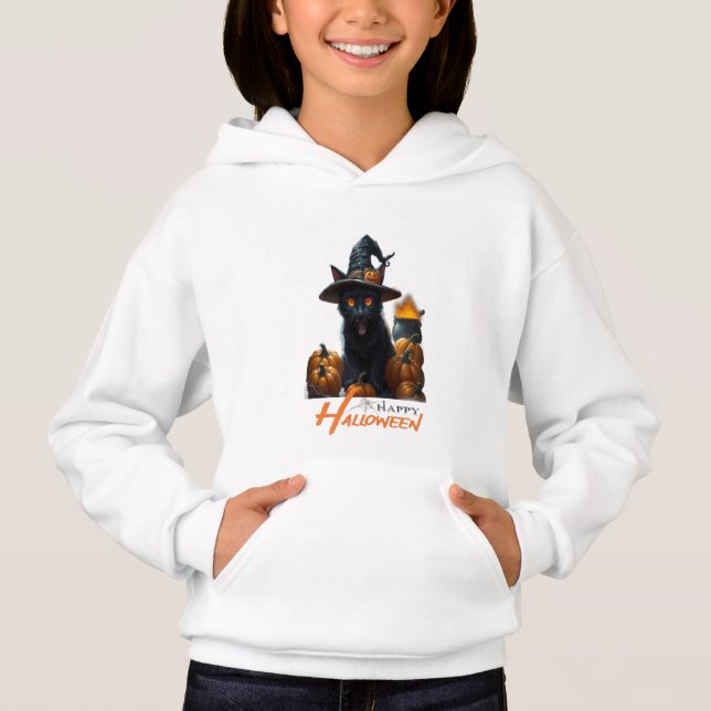 Halloween Cat  T Shirt (Framsida)