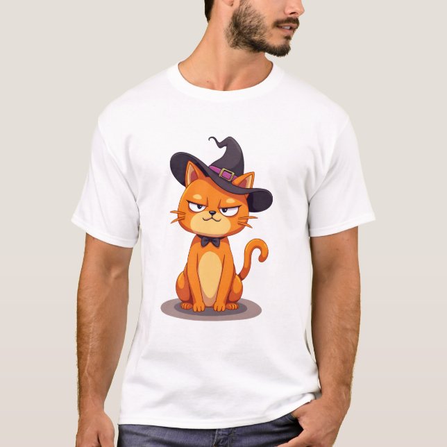 Halloween Cat T-Shirt Kitten Jack O Lantern Kitty  (Framsida)
