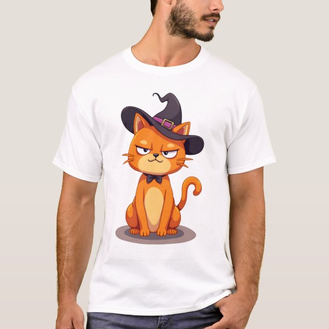 Halloween Cat T-Shirt Kitten Jack O Lantern Kitty  (Framsida)