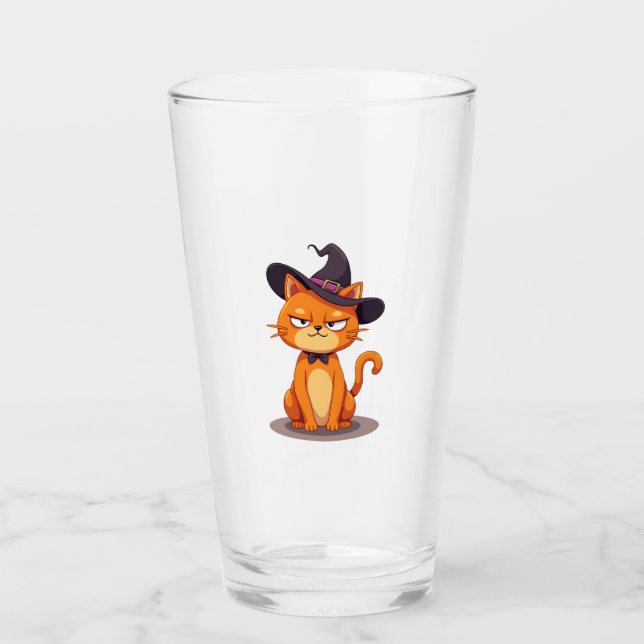 Halloween Cat T-Shirt Kitten Jack O Lantern Kitty  Glaskopp (Framsida)