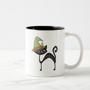 Halloween Cat T-shirts och presenter Två-Tonad Mugg