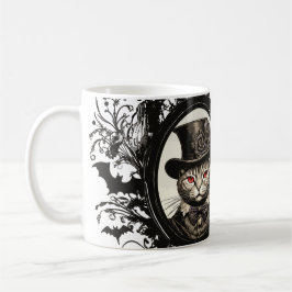 Halloween Cat, Vampire Cat, dam fangs Kaffemugg
