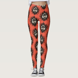 Halloween Cat, Vampire Cat, dam fangs Leggings