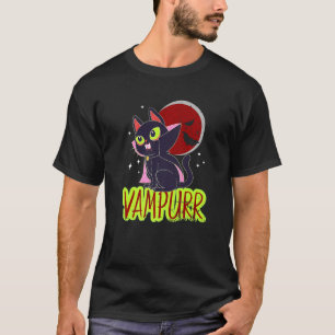 Halloween Cat Vampire Vampurr Cat Dam Women Manar T Shirt