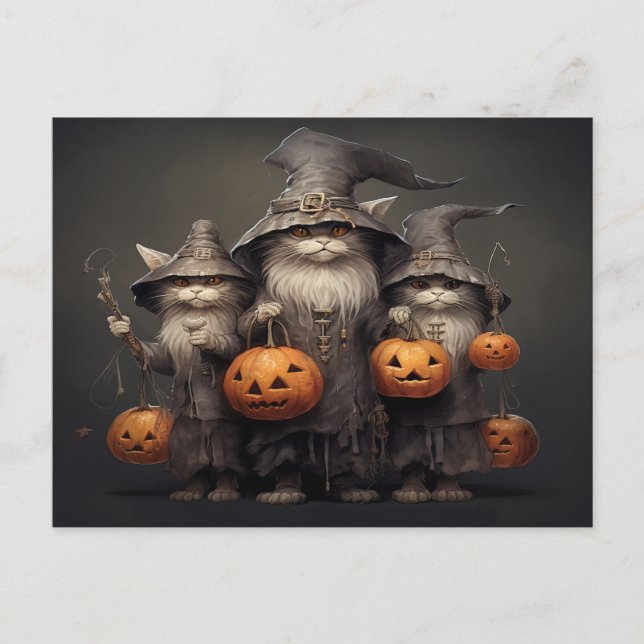 Halloween Cat Vykort (Framsida)