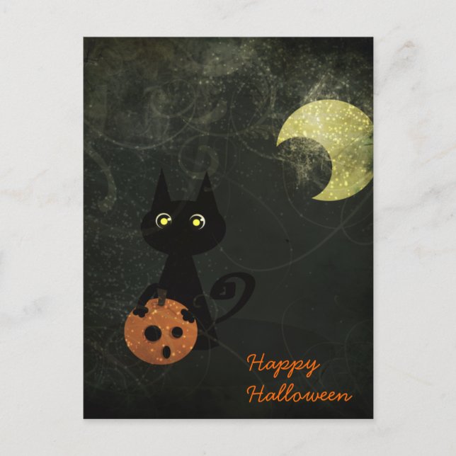Halloween Cat Vykort (Framsida)