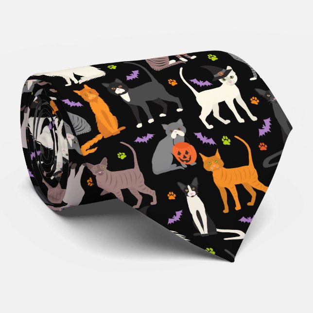 Halloween Cats Neck Tie Slips (Rullad)