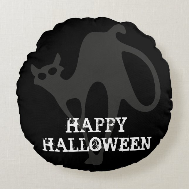 Halloween Cats Rund Kudde (Framsidan)