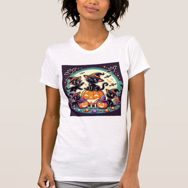 Halloween Cats T-Shirt (Framsida)