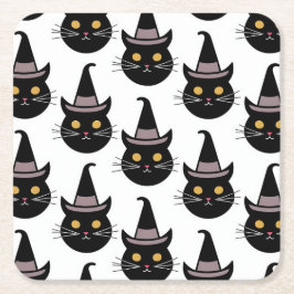 Halloween Cats Underlägg Papper Kvadrat