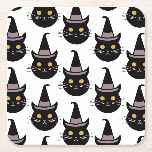 Halloween Cats Underlägg Papper Kvadrat (Framsidan)