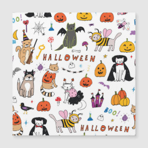 Halloween Cats Vintage Line Mönster