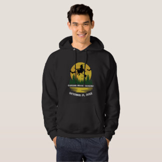 Halloween Caude Witch Crossing Flies Broomstick Hoodie