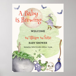 Halloween Cauldron Baby är välkommen-skylt Poster