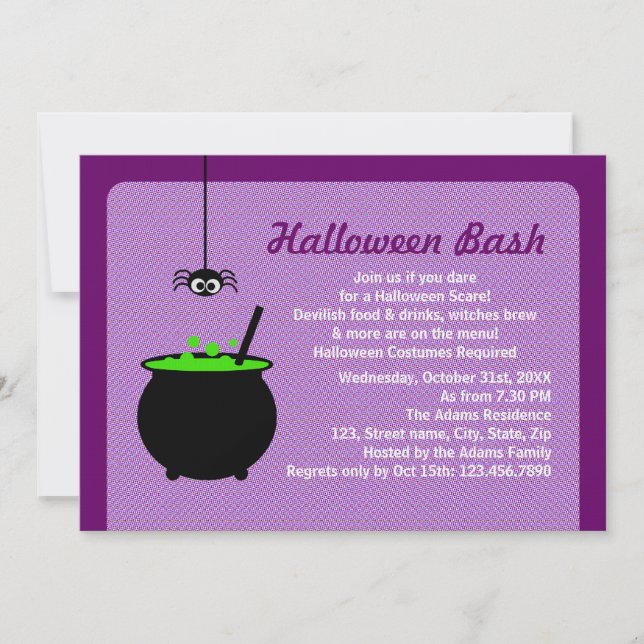 Halloween Cauldron Inbjudningar (Framsida)