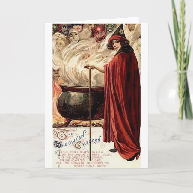 Halloween Cauldron Kort (Framsida)