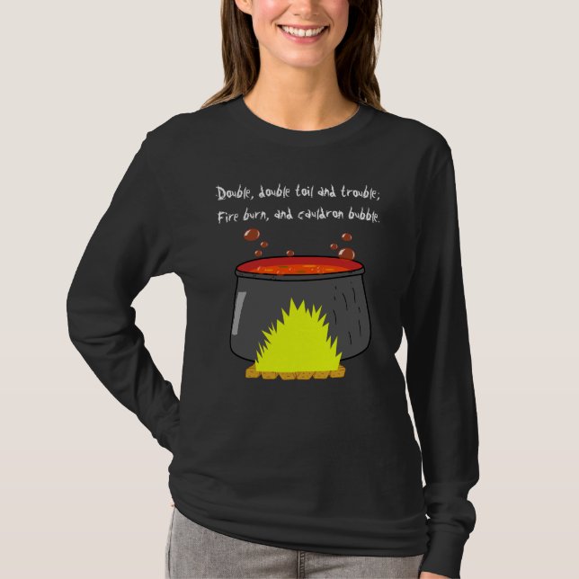 Halloween Cauldron Kvinnors Långärmad T- Shirt T (Framsida)