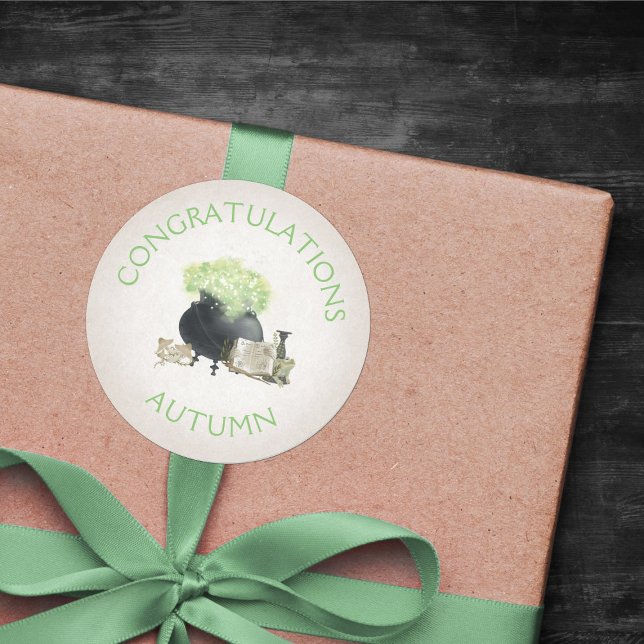 Halloween Cauldron Runt Klistermärke (Skapare uppladdad)