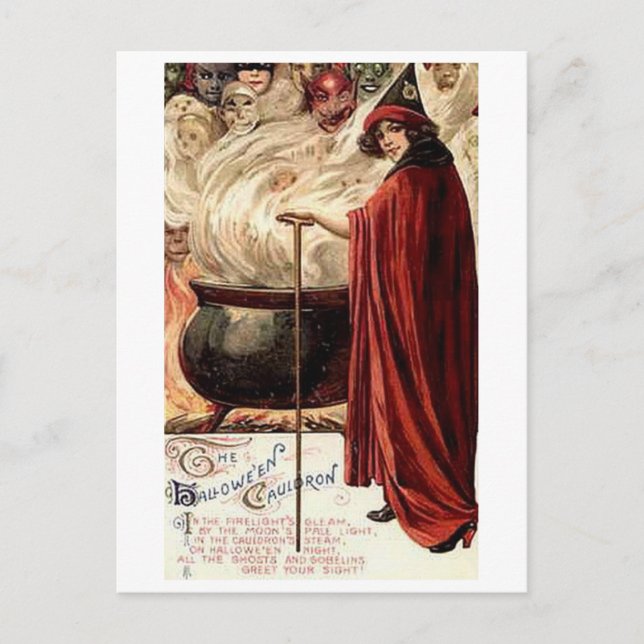 Halloween Cauldron Vykort (Framsida)