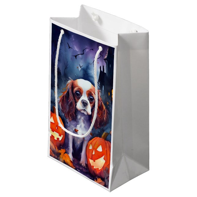 Halloween Cavalier King Charles Spaniel Pumpa (Framsidan Vinklad)