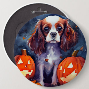 Halloween Cavalier King Charles Spaniel Pumpa Knapp