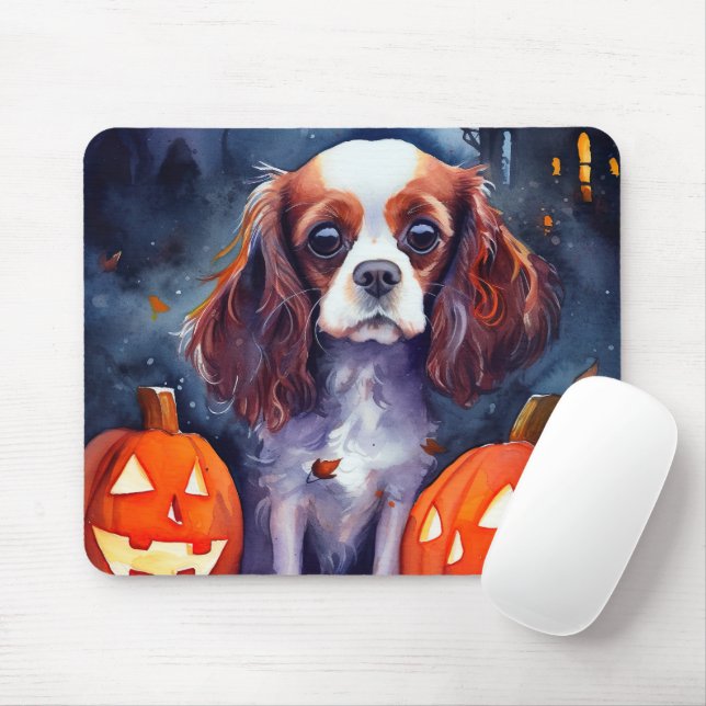 Halloween Cavalier Kung Charles Spain Pumpkins Musmatta (Med mus)