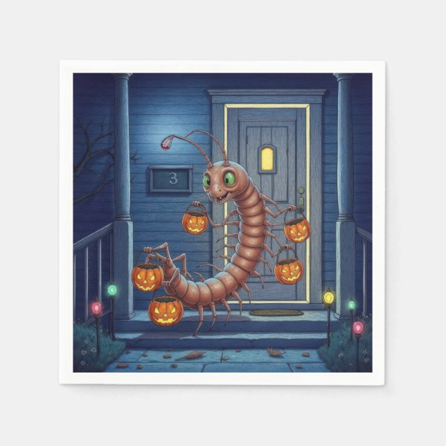 Halloween Centipede Trick or Treater Pappersservett (Framsidan)