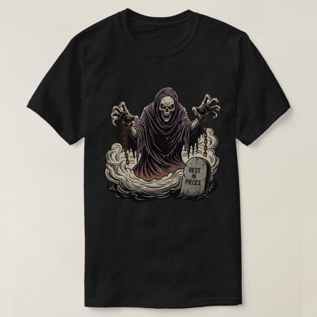 Halloween Chached Reaper T Shirt (Design framsida)