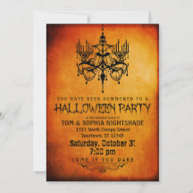 Halloween Chandelier Party-inbjudan