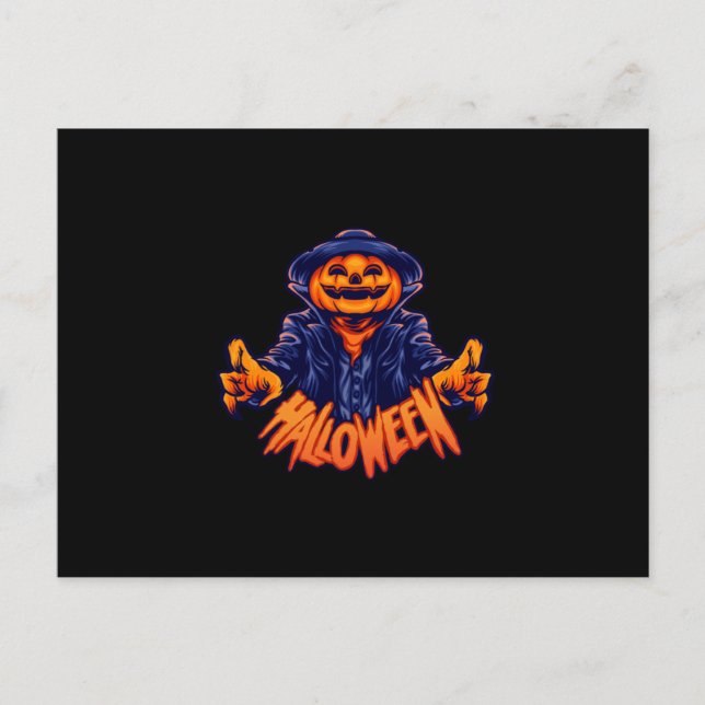 Halloween character jack o lantern terror vykort (Framsida)