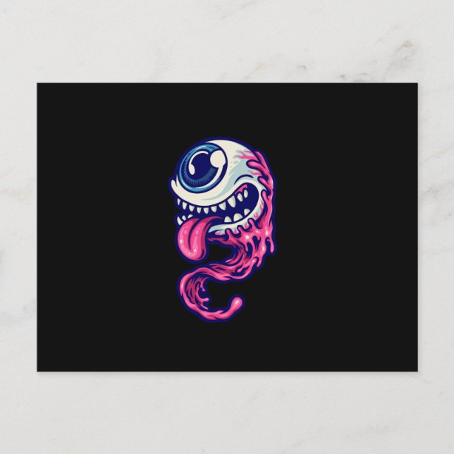 Halloween character one eye vykort (Framsida)