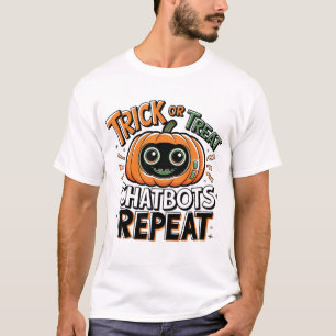 🤖 Halloween Chatbot AI Funny Bus eller godis 👻 � T Shirt