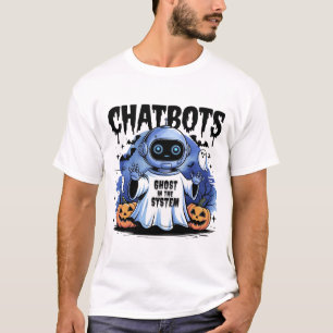 🤖 Halloween Chatbot AI Funny Ghost i Maskin 👻 🎃 T Shirt